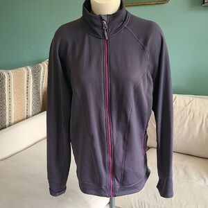 Marmot Charcoal Soft Shell Utility Jacket with Hot Pink Zipper